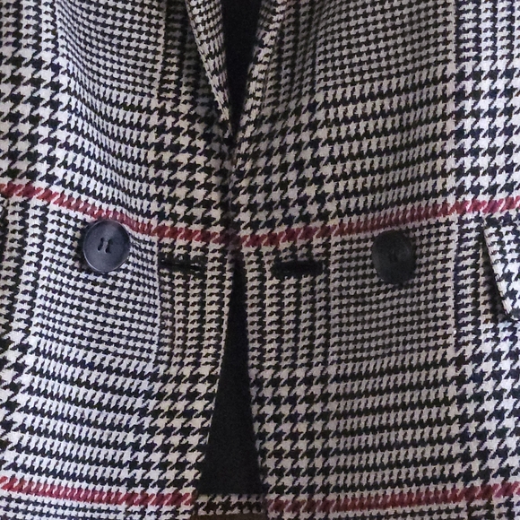 Forever 21 Checkered Plaid Blazer with Red Accents - Picture 4 of 8